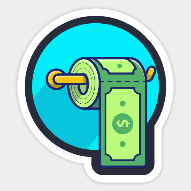 Dollar money toilet paper roll cartoon Sticker by Catalyst Labs